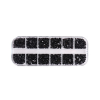 Cristal AB blanc arc-en-ciel Nail Art décalcomanies 3D fantaisie en forme de boîte fond plat verre strass décoration mélange forme ongles strass