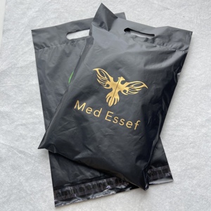 Small Business Custom Black Printing Portable Express Packaging <b>Waterproof</b> Eco-friendly Recyclable Stand Pouch EVA/PVC PE Zipper - Product Image 1