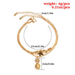 महिला स्टेनलेस स्टील के लिए भारतीय डांस टैंकरों में गोल्डन सिल्वर अनानास स्टार डिजाइन फैशन गहने लक्जरी - Product Image 3