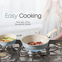 11 pièces ustensiles de cuisine antiadhésifs poignée détachable/amovible Induction aluminium casseroles et poêles en céramique ensemble allant au four