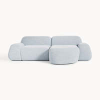Canapé d'angle modulaire 3 places en tissu bouclé, mobilier de maison moderne et minimaliste pour salon et villa