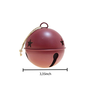Albero di natale campana grande vernice al forno campane colorate a tre stelle campane di ferro a stella ciondolo ornamento artigianale per le vacanze a casa - Product Image 3
