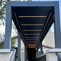 Pergola de jardin facile à assembler, toit à lames bioclimatiques imperméable, fabrication OEM, 3x3, 3x4, 4x4, 6x4m