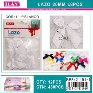 Fiocco in nastro bianco Ilan Lazo da 20 mm per artigianato e decorazioni - Product Image 3