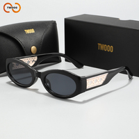 TWOOO T1895 Nouvelle Arrivée Lunettes de Soleil Rétro à Monture Fine, Branches Larges, Style Tendance et Polyvalent, Qualité Supérieure, Vente en Gros