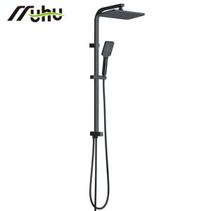 Juego de Barra de Ducha Deslizante de Acero Inoxidable SS304 Negro Mate, Montado en la Pared, con Ducha de Mano de 3 Funciones y Cabezal de Ducha de Lluvia - Product Image 2