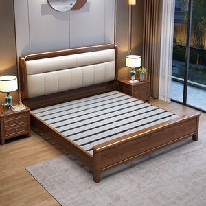 Cama de madera maciza de 1.8 m, tamaño doble, estructura de mortaja y espiga, cama con almacenamiento, para uso doméstico, cama de matrimonio - Product Image 3