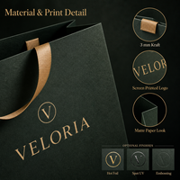 Sac en papier personnalisé 70 g/m² en carton recyclable avec poignées en corde et logo personnalisé en feuille d'or pour la vente au détail de luxe en gros