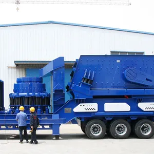 High-quality Mobile Cone Crusher Engineering Blue Mobile Stone Crusher Diesel Engine 10hp Diesel Engine Grinding Machine 600mm