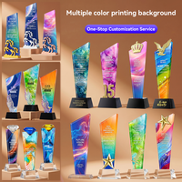 Trophée en cristal vierge écologique, gravé au laser avec logo et photo, pour récompense de performance d'entreprise, d'école ou de société