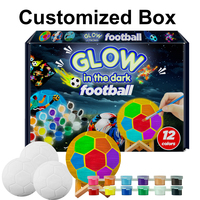 Ballon de football qui brille dans le noir à faire soi-même, fournitures d'art 3D, créativité, artisanat, jouet pour enfants, cadeau d'anniversaire pour adolescente, ensemble de peinture acrylique avec verre