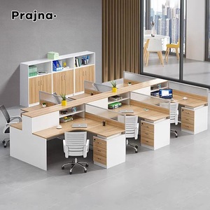Nhân viên văn phòng Màn hình phân vùng văn phòng đồ nội thất kết hợp của 2/4/6 người máy tính bằng gỗ bàn kết hợp bàn và ghế - Product Image 2