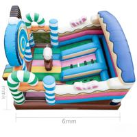 Structure gonflable combinée toboggan et aire de jeux pour enfants sur le thème du pain d'épices Candy Land, multicolore, en PVC de qualité commerciale