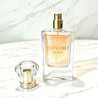 Flacon de parfum de luxe 50 ml, fond épais, atomiseur de parfum vide de haute qualité, flacon en verre transparent avec logo