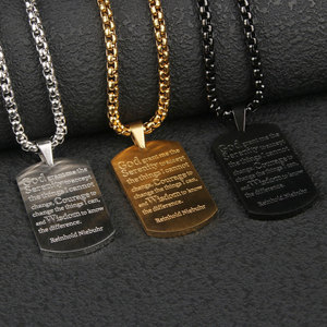 Collier pendentif personnalisé en acier inoxydable 316L plaqué or 14K 18K PVD, bijoux fins, collier drapeau américain pour homme - Product Image 2