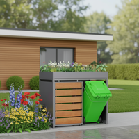 Poubelle extérieure simple HD 240L à double compartiment en acier galvanisé avec design écologique résistant à l'eau