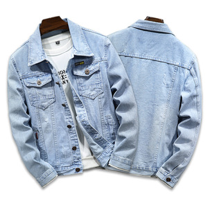 2025 nuova giacca da <span class=keywords><strong>uomo</strong></span> di tendenza primavera autunno blu chiaro <span class=keywords><strong>cappotto</strong></span> in Denim strappato con bordi <span class=keywords><strong>Slim</strong></span> <span class=keywords><strong>fit</strong></span> da <span class=keywords><strong>uomo</strong></span> sopra giacca <span class=keywords><strong>uomo</strong></span> - Product Image 3