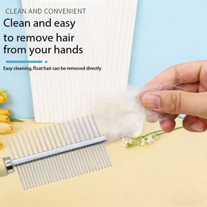 Peines para Gatos con Mangos de Madera, de Una o Dos Filas, con Dientes Altos y Bajos para el Cuidado y Suavizado del Pelo - Product Image 4