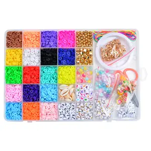 Wholesale 6mm Flat Alphabet Letter Clay Beads Set For Diy Jewelry Bracelet Making Kit