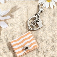 Mini carnet floral mignon avec porte-clés, agenda de poche portable, pendentif, breloque de sac à la mode, cadeau bijou pour femme