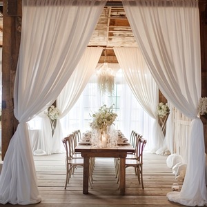 Vải trang trí voan phối màu phong cách Hàn Quốc, dùng làm rèm trần đám cưới, bán chạy, thích hợp cho tiệc ngoài trời - Product Image 4