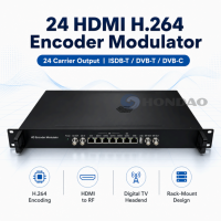 Modulador Codificador 24 Canales H.264 a RF ISDB-T DVB-T DVB-C para Cabecera de CATV