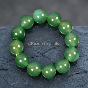 Jade Green Agate Gemstone Healing <b>Bracelet</b> with Carved Engraving and <b>Love</b> Style - Product Image 3