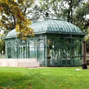 Gazebo Vittoriano da Giardino di Grandi Dimensioni in Ferro Battuto e Vetro di Alta Qualità per Esterni - Product Image 4