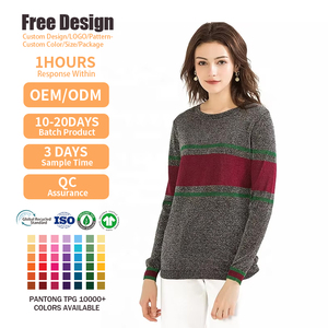 เสื้อสเวตเตอร์ถักไหมพรมแบบสั่งทำ OEM ODM สำหรับผู้หญิง คอกลม แขนยาว - Product Image 1