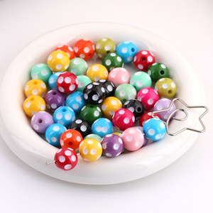 Cuentas acrílicas con puntos redondos de 16 mm para hacer joyas, accesorios para manualidades, color aleatorio - Product Image 3