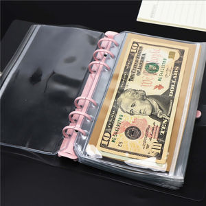 A6 Binder kantong 3 kantong bening PVC amplop uang 1 kantong ritsleting 2 sisi kantong Binder terbuka untuk tagihan uang Organizer - Product Image 4