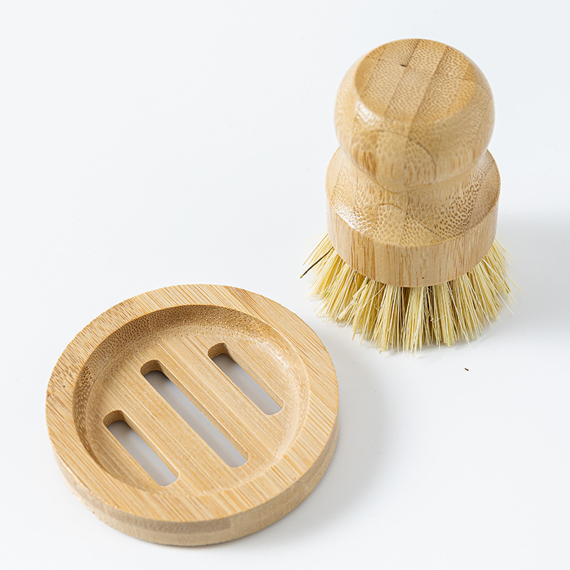 Soporte redondo de bambú con sisal.