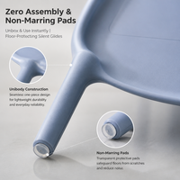 Chaise d'invité contemporaine en plastique pour coworking, salles de réunion, salles de conférence, ateliers, centres commerciaux et salles de bain - SLY26092902