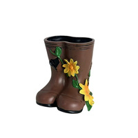 Pot de fleurs créatif en forme de bottes de pluie, pot de fleurs de jardin en forme de bottes, décoration de jardin extérieure