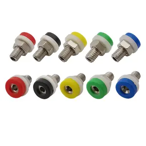 10Pcs 2mm Banana Female Plug Socket Connector PCB Panel Mount Binding Post Terminal Red Black Blue Grenen Yellow