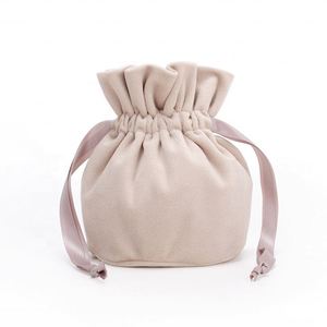 Sac en velours à cordon de serrage, fond rond, pochette en velours colorée, sac de rangement pour bijoux, cadeaux, bonbons de mariage - Product Image 2