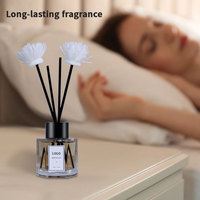 Diffuseur d'ambiance personnalisé 50 ml pour la décoration de la maison, parfum floral, parfum d'ambiance avec bâtonnets en rotin et fleurs