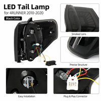 Feux arrière LED de rechange, base noire fumée, feux de position rouges LED, pièces détachées compatibles avec Toyota 4Runner 2010-2020