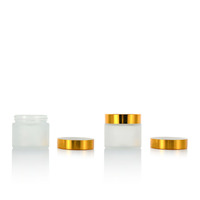 Pot en verre givré mat de luxe avec logo personnalisé pour emballage cosmétique, 5g 30g 50g 200g, pots vides pour soins de la peau avec couvercle doré