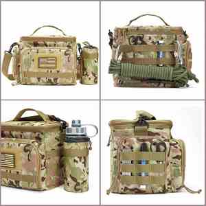 Factory Camouflage Green Tactical Insulated <b>Lunch</b> <b>Box</b> <b>for</b> <b>Adults</b> Large Capacity with MOLLE Water Bottle Pouch Leakproof - Product Image 4