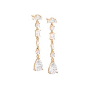 18K chapado en oro multi forma Cz gota Stud pendiente para niña - Product Image 4
