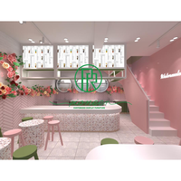Comptoir de restauration unique et moderne en panneaux de bois pour salons de thé et cafés, idéal pour centres commerciaux et hôtels