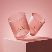 Wadah Lilin Kaca Iridescent 220ml 315ml 420ml dengan Logo Kustom untuk Merek Lilin Label Pribadi