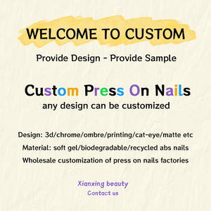 Benutzer definierte feste Acryl nägel Drücken Sie auf künstliche gefälschte Nägel Fingernägel Großhandel Lieferant Kurze handgemachte weiche Gele Drücken Sie auf die Nägel - Product Image 2