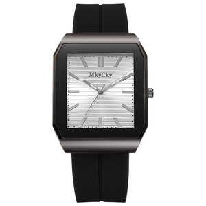 Orologio al Quarzo da <span class=keywords><strong>Uomo</strong></span> Elegante, Cassa in Lega, Cinturino in Silicone, Spessore 9mm, Ecologico, con Motivo a Stella a Cinque Punte Inciso - Product Image 5