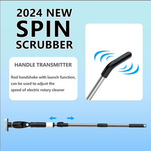 Cordless Electric Spin Scrubber <b>Extendable</b> Handheld <b>Cleaning</b> <b>Brush</b> with 8 Replaceable <b>Brush</b> Heads for Bathroom, Floor Tub Tile - Product Image 3