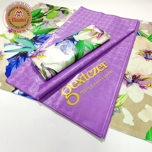 Tissu Bazin Riche Imprimé Fleur <span class=keywords><strong>Parfum</strong></span>ée 2.5+2.5 Yards Avec Bazin Riche Couleur Unie Brocart Getczer pour <span class=keywords><strong>Couture</strong></span> de Tissu Dentelle Africaine - Product Image 3