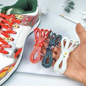 Lacets de chaussures imprimés à plat pour Noël, lacets de baskets personnalisés en gros, lacets de chaussures décontractés sportifs, lacets de chaussures colorés, motifs de vacances en vrac - Product Image 3