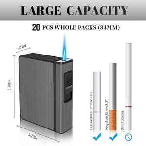 Étui à cigarettes portable en métal et plastique, coupe-vent, étanche, doré, avec logo personnalisé et briquet à gaz – Vente en gros - Product Image 4