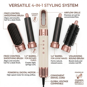 Cepillo de <span class=keywords><strong>Aire</strong></span> Caliente 5 en 1 de Alta Calidad, Rizador Automático, Plancha de Pelo, Peine Secador, Set de Salón de Belleza - Product Image 5